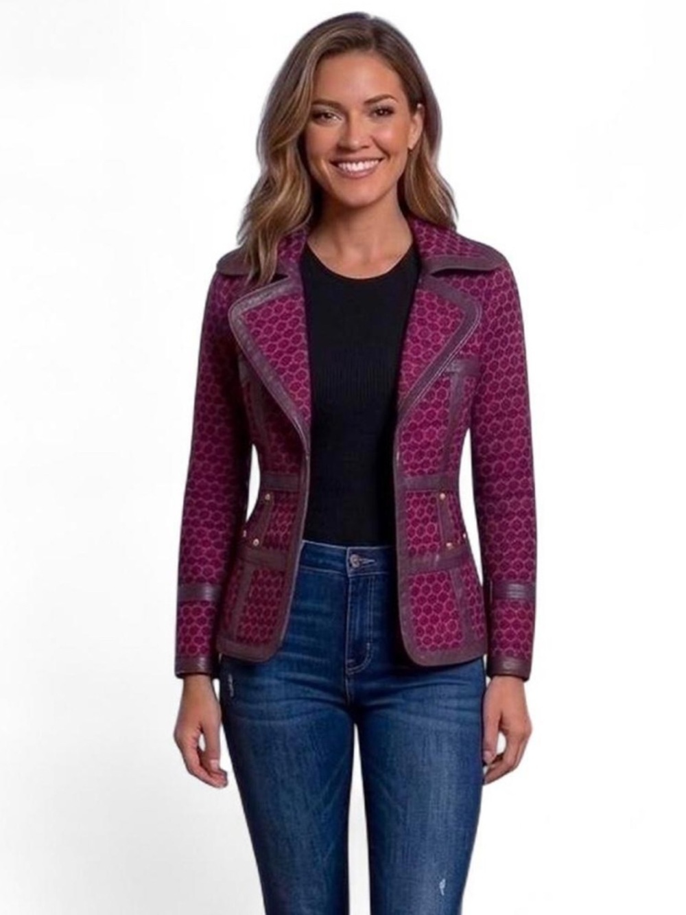Arden B Pink/Purple Leather Jacket